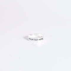 Medium Hammered Ring - PERSONALIZED