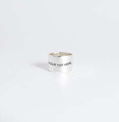 Wide Hammered Ring - PERSONALIZED
